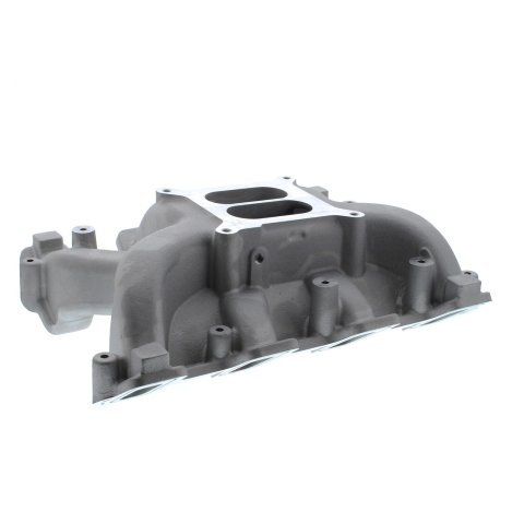 Holley LS Mid-Rise Carbureted Intake Manifolds 300-130 Manifolds, Mid-Rise, Standard Deck, Single Carburetor, Dual Plane, 1,500-6,500 RPM Range, Aluminum, Satin Finish, Chevy, 4.8-6.0L, Each