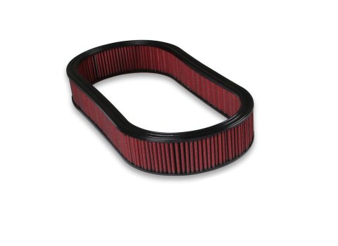 Holley Replacement Air Filter Elements 120-409 Elements, Oval, Red, Cotton Gauze, 2.5 in. Height, 17 in. Length, 9 in. Width, Each