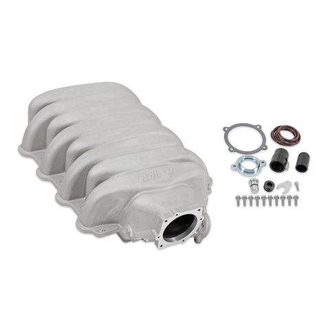 Holley Ford 7.3L Godzilla Low-Profile Intake Manifolds 300-900 Manifolds, EFI, Low Profile, Multi-port, 92mm Bore, Aluminum, Balck Finish, Ford, 7.3L, Each