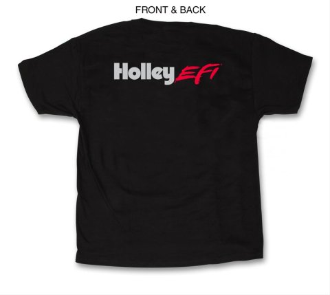 Holley EFI Logo T-Shirts 10021-LGHOL T-Shirts, Logo, Short Sleeve, Cotton, Crew Neck, Black, Men's, Large, Each