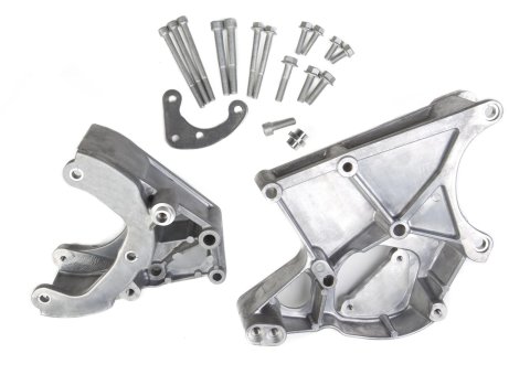Holley LS Engine Accessory Drive Kits 20-131 Bracket Kits, for R4 Compressor, Aluminum, Natural, Chevy, Small Block LS, Kit
