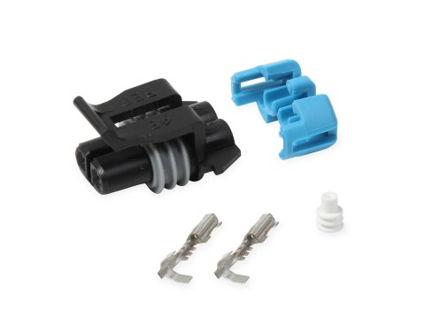 Holley Wiring Harness Connectors 570-219 Weatherproof Connectors, EFI, LS1 Knock Sensor Connector, Main Harness, Metripack, 2-pin Female, Black Plastic, with Pins, Seals, TPA, Each