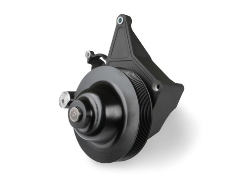 Holley Power Steering Brackets 97-252BK Bracket, Replacement, GM, Gen V, LT4, and Accessory Bracket, Long Spacer, Cast Aluminum, Black Finish, Each
