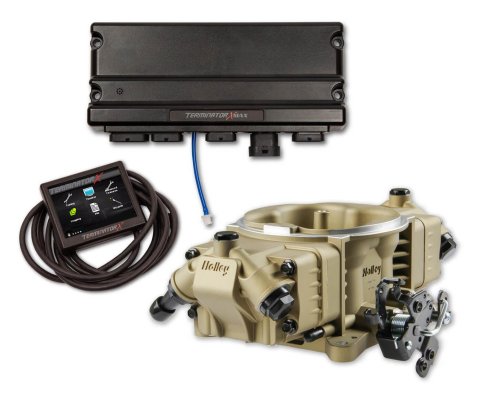 Holley Terminator X MAX Stealth 4150 24X LS EFI Fuel Injection Systems 550-1030 Systems, Max, 4150, EFI, Four Injector, Throttle Body, Aluminum, Gold, Trans Control, Chevy, 4.8-7.0L, Kit