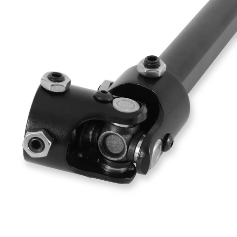Holley C10 Steering Shaft Kits 320-322 Shafts, Collapsible, Double D, Steel, Black, Universal Joint Included, Chevy, GMC, Gen 3, Early Model, Trucks, Each