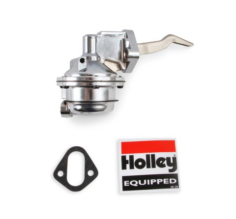 Holley Mechanical Fuel Pumps 12-390-11 Pumps, Street Performance, Mechanical, Aluminum, Silver, 110 gph, 6.5-8 psi, 1/4 in.-NPT, Inlet and Outlet, Gaskets, Ford, 332-428ci, Each