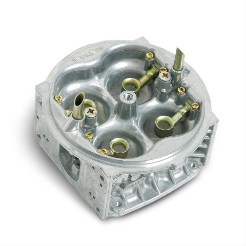 Holley Carburetor Main Bodies 134-300S Components, Body, Double Pumper Retro Fit, 750 cfm, Cast Zinc, Shiny, Down-Leg Boost, Gaskets, Brass Jets, Brass Air Bleeds, Each