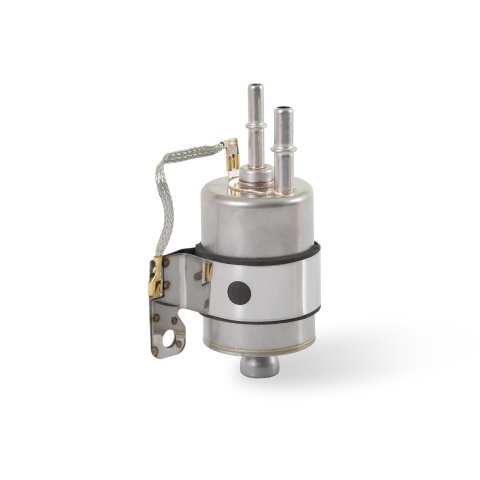 Holley EFI GM-Style Fuel Filter Regulators 162-590 Pressure Regulators, GM EFI, Inline, Stainless Body, 0.375 in. Inlet, 5/16 in. and 3/8 in. Outlets, Quick-Connect, 5 micron, Paper Filter, Each