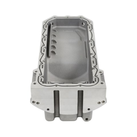 Holley Gen III Hemi Retrofit Oil Pans 302-75 Pans, Hemi, Retrofit, Non-VVT, Wet Sump, Rear, 1-piece Main Seal, 6.2 Quart, Dipstick Passenger Side, Aluminum, Natural, Hardware, Each