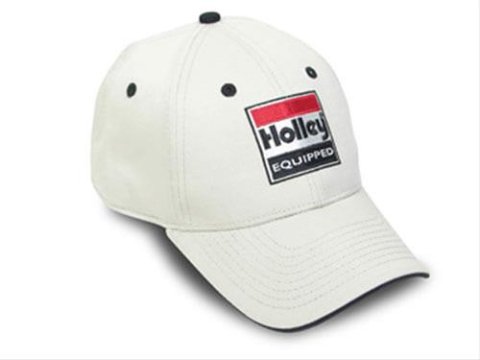Holley-Equipped Logo Hats 10007HOL Ball Caps, Cotton, Holley Equipped Logo, Stone with Black Under Peak, Clasp, Each