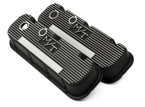 Holley M/T Valve Covers 241-85 Covers, M/T, Finned, Cast Aluminum, Black Textued, Baffled, Chevy, Gen, V, VI, Mark IV, 396ci, 402ci, 427ci, 454ci, Pair