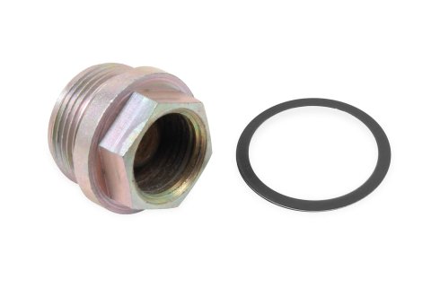 Holley Fuel Fittings 26-162 Fittings, Bowl Adapter, Inverted Flare, 7/8 in.-20, Male, Outer Thread, 5/8-18 in. Female, Inner Thread, Steel, Zinc, 3/4 in. Hex Body, Each