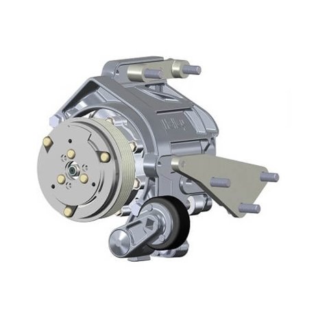 Holley LS Engine Swap Accessory Drive Systems 20-160 Systems, Swap, Serpentine, Black Air Conditioning Pulley, Sanden SD-7 Compressor, Tensioner, Chevrolet, Small Block LS, Kit