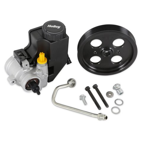 Holley Power Steering Pump Kits for Gen III Hemi Engines 97-384 Pumps, Swap, Kit, Low Pressure, Aluminum, Black, Truck Accessory Drive, Chrysler, Dodge, Jeep, Ram, 5.7L, 6.4L, Kit