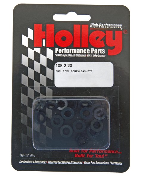 Holley Fuel Bowl Screw Gaskets 108-2-20 Carburetor Gaskets, Screw, Replacement, Nylon, Black, 20-piece, Set