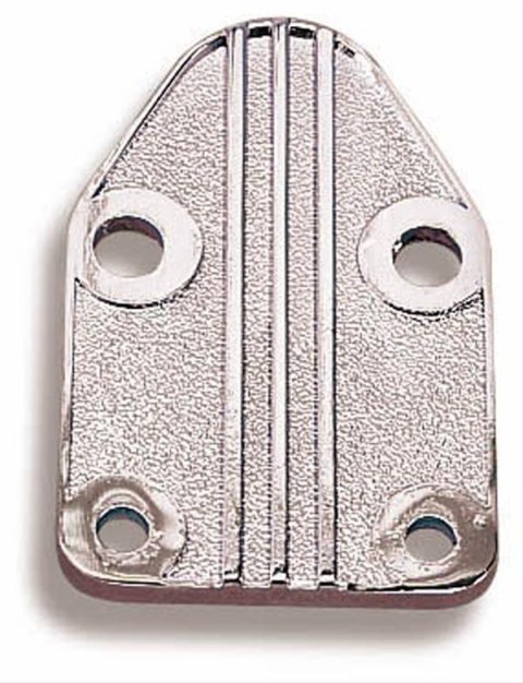 Holley Mechanical Fuel Pump Covers 12-814 Block-Off Plates, Steel, Chrome Plated, with Gaskets, Chevy, Small Block, V8 Engines, Each