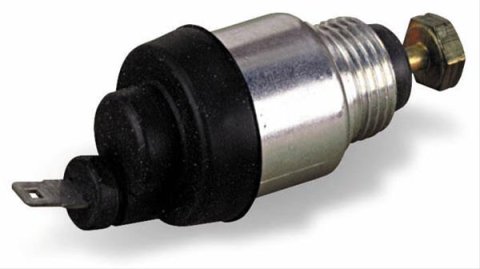 Holley Universal Throttle Solenoids 46-74 Solenoids, Universal, Steel, Cadmium Plated, Mounting Nut Included, Each