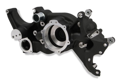 Holley Cooling Manifolds 97-168 Water Pump Housings, Holley, LT Manifold, Aluminum, Black, Steam Tube Inlet, 1/8 in.-NPT, for Mid-Mount Accessory Drive Only, Each