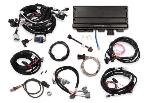 Holley Terminator X MAX Engine Management Systems 550-928T Systems, MAX, 8-EV6 Injectors, 8-Coils, Sensors, Trans Control, USB Cable, Chevy, LS, 4.8-6.2L, 4x Cam, 58x Crank, Kit