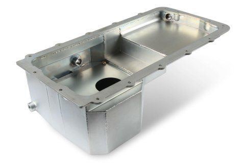 Holley Coyote Engine Swap Oil Pans 302-50 Pans, Swap, Low-profile, Rear Sump, Wet Style, 8.0 Quarts, Steel, Zinc Finish, Pickup Included, Ford, Mustang, 5.0L, Modular, Each