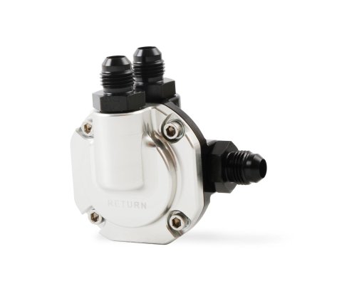 Holley Billet EFI Return-Style Fuel Pressure Regulators 12-892 Regulators, Aluminum, Black/Clear Anodized, Inline, Return, 59.5 psi, -6 AN Male Threads, Each
