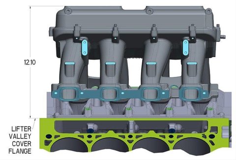 Holley LT Modular Hi-Ram Intake Manifold Tops 300-208 Manifolds, Modular, Hi-Ram, Top Section Only, Standard Deck, Tunnel Ram Style, Aluminum, Satin Finish, Chevy, 6.2L, Each