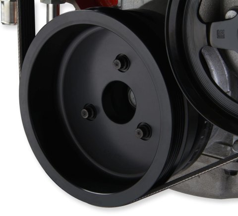 Holley Mid-Mount Complete Accessory Systems 20-181 Drive Systems, LS Mid-mount, Serpentine, Alternator, Water Pump, Power Steering, SFI Damper, Hardware, Natural Finish, Chevy, 4.8-7.0L, Kit