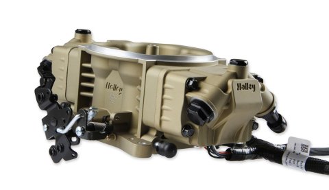 Holley Terminator X Stealth 4150 EFI Throttle Bodies 534-294 Bodies, X, EFI, Cable Actuation, Four Injectors, 100 lb/hr, Cast Aluminum, Gold Finish, Includes Sensors, Each