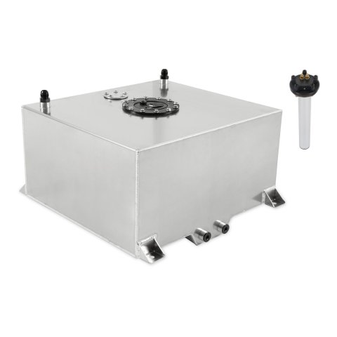 Holley Fuel Cells 19-214 Cells, Aluminum, 15 Gallon, Rear Sump, 20 in. Long, 18 in. Wide, 10 in. Tall, -10 AN, ORB Ports, Anti-Slosh Foam, 0-90 ohm, Sending Unit, Each