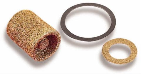 Holley Carburetor Fuel Inlet Filters 162-500 Filter Elements, Carburetor, Replacements, Brass, with Gaskets. Pair