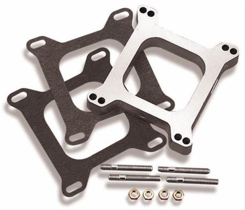 Holley Carburetor Spacers 17-27 Spacers, Open Style, 1.00 in Thick, Aluminum, Natural Finish, Hardware, Gaskets, for 4150 Carburetors, Each