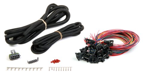 Holley Replacement Fuel Injector Wiring Harnesses 558-207 Injection System Harnesses, EFI, Replacement, Harness, Unterminated Base, Bosch EV1 Style, with Connector, 16-piece, Set