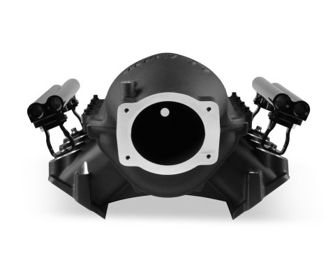 Holley LS Modular Lo-Ram EFI Intake Manifolds 300-683BK Manifolds, Modular, EFI, Dual Injection, Rectangular Port Head, Multi-port, 105mm Bore, Aluminum, Black, Chevy, 6.0L, 6.2L, Each