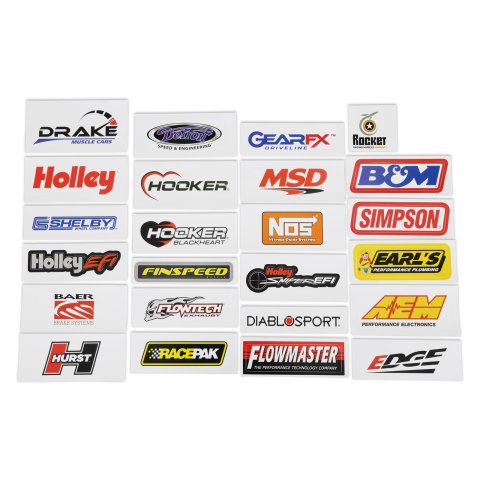 Holley Decals 36-564 Decals, Muscle Car Enthusiast, Decal Pack, Assortment, Vinyl, Adhesive, 24-piece, Set
