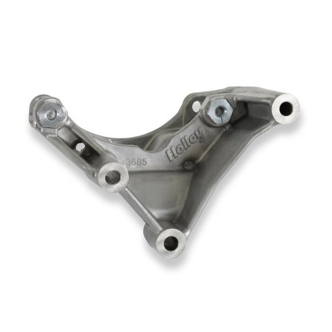 Holley Alternator Brackets 97-409 Brackets, Aluminum, Natural, Low-Mount, Drivers Side, Front Cover Mount, with Hardware, for Alternators, Ford, 7.3L, Godzilla, Kit