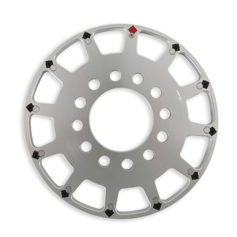 Holley EFI Crank Trigger Kits 556-173 Triggers, EFI, 7 in. Diameter, Aluminum, Silver, Adjustable Bracket, Black, 3-wire Pickup, 12-1X, Hall Effect, Ford, Coyote Block, Kit