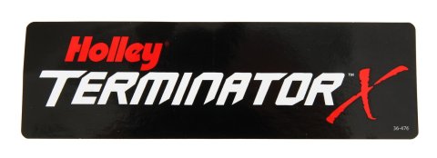 Holley Terminator X Decals 36-476 Decals, Logo, Vinyl, 5 in. Long, 1.500 in. Tall, Black Background, Red and White Letters, Adhesive, Each