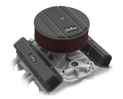 Holley Vintage Series Air Cleaner Assemblies 120-157 Cleaners, Series, Round, 14 in. Diameter, Black Wrinkle, Cotton Gauze Filter, Each