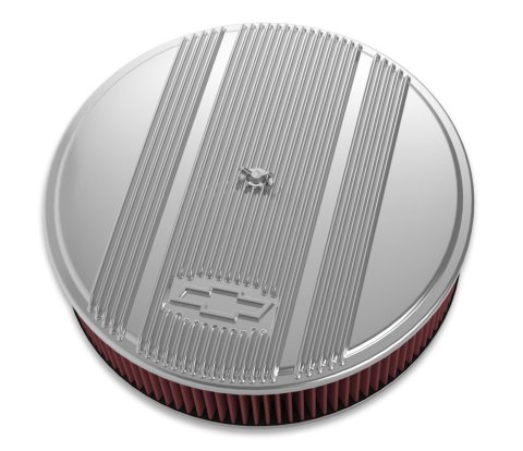 Holley Vintage Series Air Cleaner Assemblies 120-174 Cleaners, Vintage, Die Cast Aluminum, Polished, 14 in. Diameter, Bowtie Logo, Each