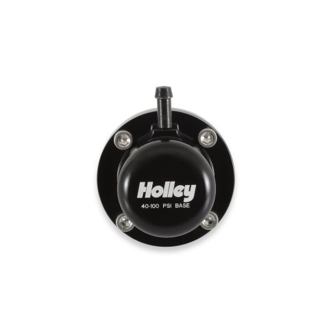 Holley EFI Fuel Pulse Dampers 12-1005 System Dampers, Billet Aluminum, Black Anodized, 40-100 psi, -8 AN Male Threads Inlet/Outlet, Extended Range, Each