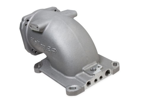Holley Throttle Body Intake Elbows 300-240 Elbow, 105mm Bore Size, Aluminum, Natural, 5.12 in. Height, Each
