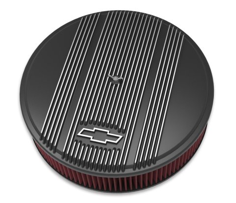 Holley Vintage Series Air Cleaner Assemblies 120-172 Cleaners, Vintage, Die Cast Aluminum, Black Powdercoated, 14 in. Diameter, Bowtie Logo, Each