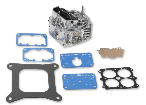 Holley Carburetor Main Bodies 134-342 Components, Body, Model 4160, 0-80457S, Replacement, 600 cfm, Aluminum, Shiny, Straight-Leg Boost, Gaskets, Brass Air Bleeds, Each
