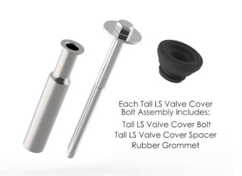 Holley LS Valve Cover Bolt Kits 561-133 Fasteners, EFI, Tall Bolts, Polished, Aluminum, Hex Head, 6mm x 1.0 Thread, Hardware Included, Chevy, 4.8-7.0L, Each