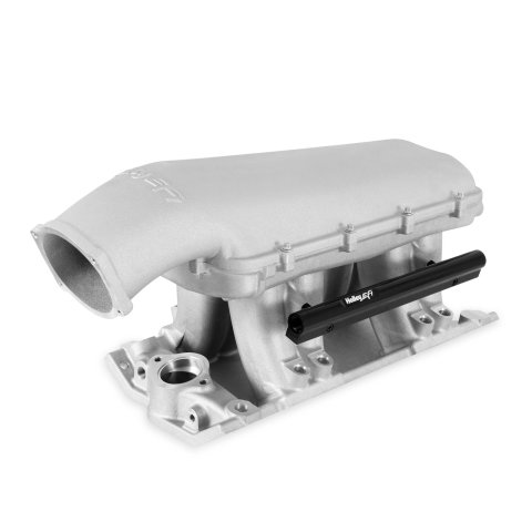 Holley EFI Hi-Ram Intake Manifolds 300-950 Manifolds, Hi-Ram, Throttle Body, 105mm Bore, Standard Deck, Aluminum, Natural, Chevrolet, Small Block, Each