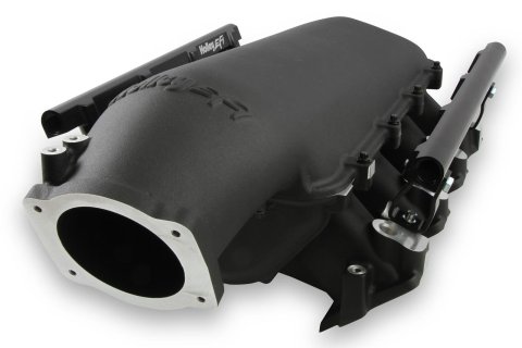 Holley LS Modular Lo-Ram EFI Intake Manifolds 300-679BK Manifolds, Modular, EFI, Rectangular Port Head, Multi-port, 105mm Bore, Standard Deck, Aluminum, Black, Chevy, 6.0L, 6.2L, Each