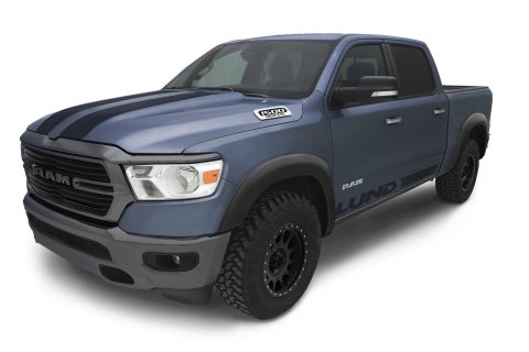 LUND SX-Sport Style Fender Flares for 2019-2024 1500 - SX131TB Flares, SX-Sport, Rear, Black, ABS Thermoplastic, Textured, Ram, Pair