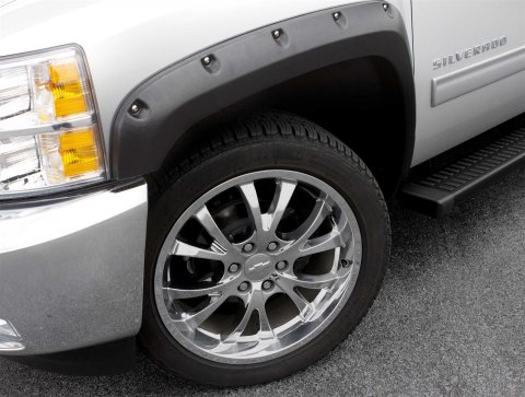 LUND RX-Rivet Style Fender Flares RX103S Flares, Style, Thermoplastic, Smooth Black, Chevy, GMC, Set of 4