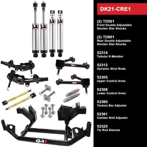 QA1 Level 1 Full Vehicle Drag Racing Suspension Kits for 1970-1974 BARRACUDA, CHALLENGER, CUDA - DK21-CRE1 Handling Packages, Racing, Shocks/Struts, Control Arms, K-member, Dodge, Plymouth, Kit