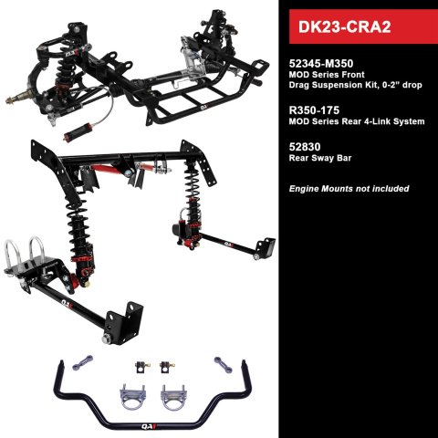 QA1 Level 2 Full Vehicle Drag Racing Suspension Kits DK22-CRA2 Handling Packages, Racing, Coil Springs, Shocks/Struts, Control Arms, 0-2.000 in. Drop, Dodge, Plymouth, Kit